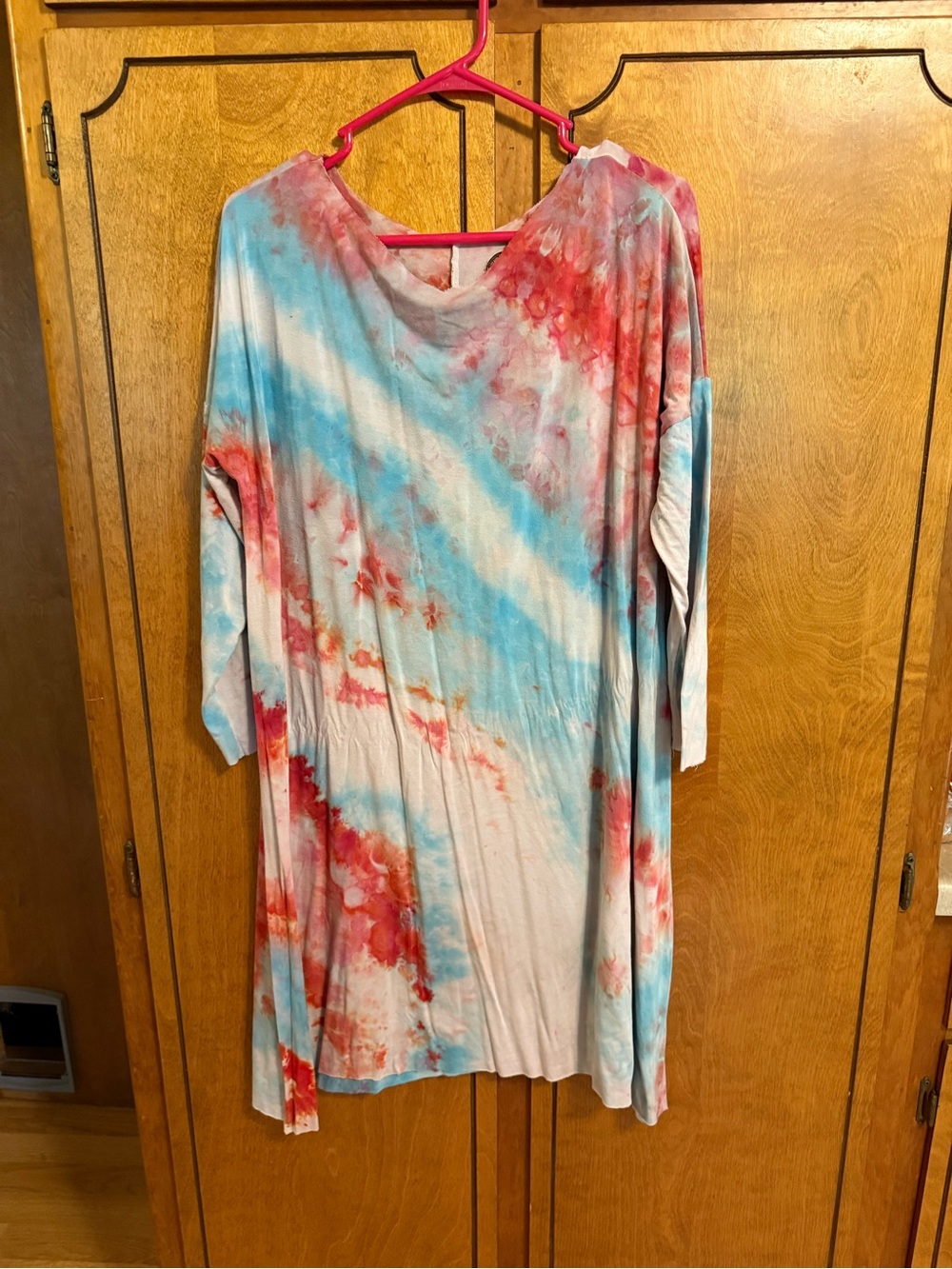 Butter Tie-Dye Tunic in Blue, Red & White